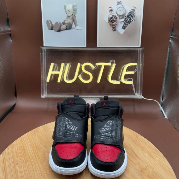 Sky Jordan 1 (TD) Sneakers Sz 9C - Picture 5 of 10